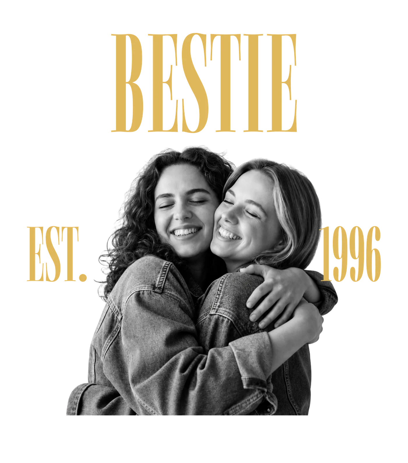 Personalized best friend shirt with a custom photo and vintage BESTIE layout